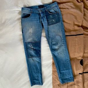 ZARA distressed boyfriend jeans
